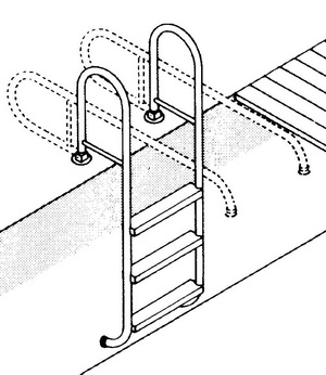 Leiter aufklappbar 3-stufig mit Flanschmontage